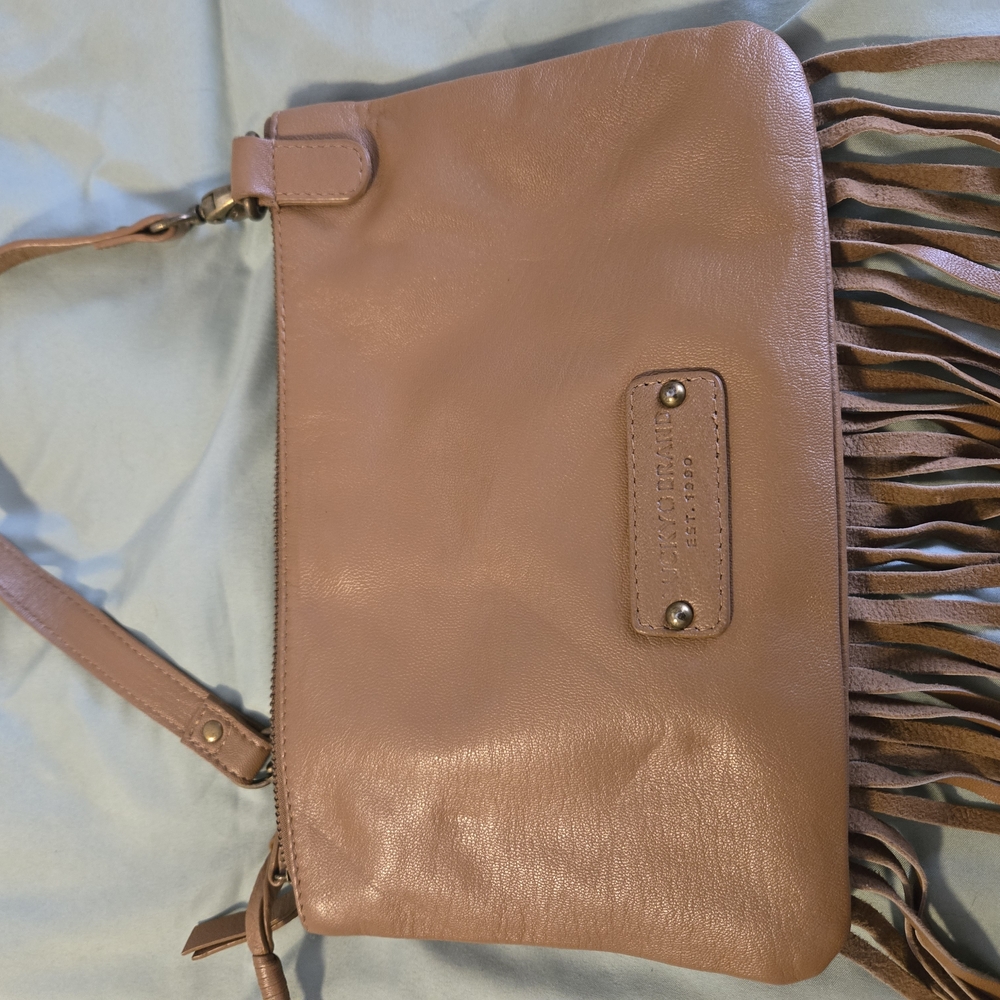 Lucky brand Tan Crossbody Bag with Fringe Detail